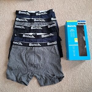 Bench Boys Boxer Briefs 5 Pack - Grey Black Blue - Size Large 10/12